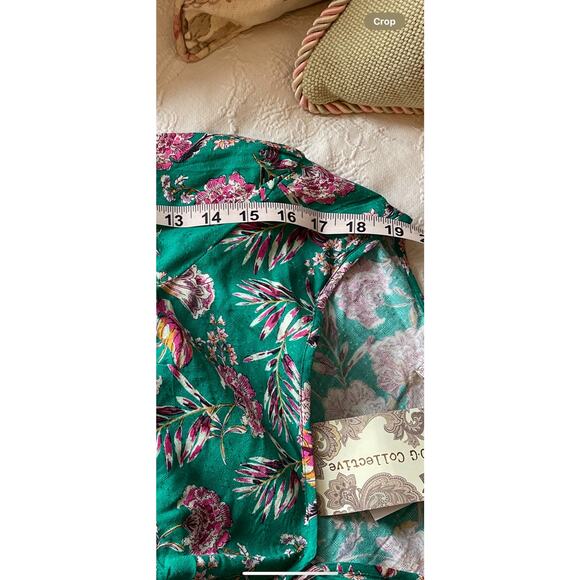 Birch 3/4 Sleeve Tie Front Flutter Blouse by BOG Collective - Size Small - Picture 12 of 12